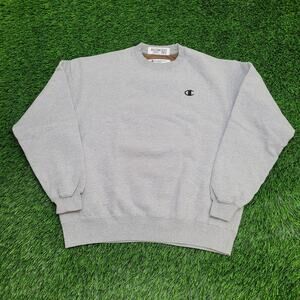 Champion C-Logo Sweatshirt Large 23x25 Baggy Cropped Gray